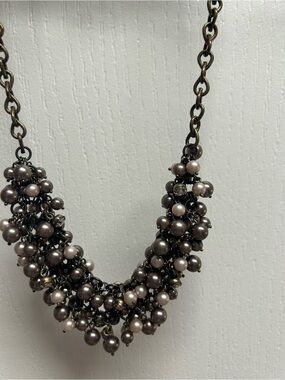 J. Crew Cluster Pearl Bib Necklace - Brown and Light Brown Pearls